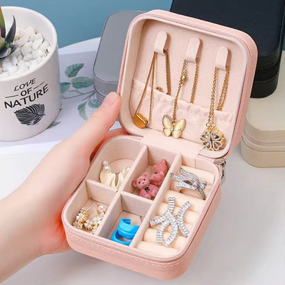 Portable Jewelry Storage Box | Leather Organizer | Travel Case | Multipurpose Gift Box for Jewellery & Hair Accessories