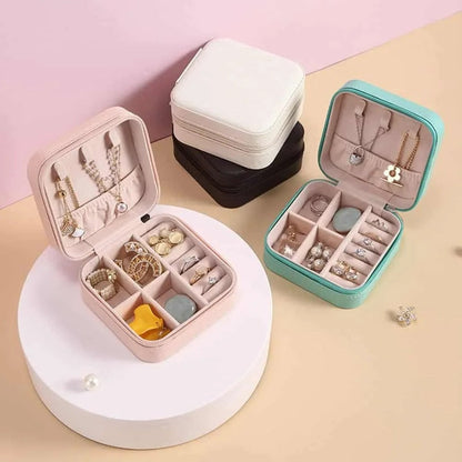Portable Jewelry Storage Box | Leather Organizer | Travel Case | Multipurpose Gift Box for Jewellery & Hair Accessories