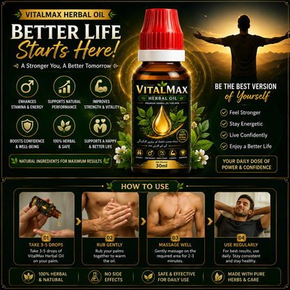 VitalMax Herbal Oil – Premium Natural Wellness Oil for Men (30ml)
